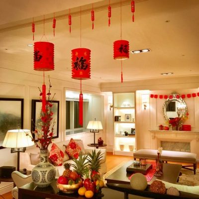Trang trí phòng khách đón Tết sang