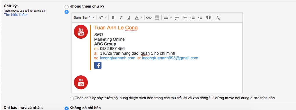 Chia Sẻ Cách Tạo Chữ Ký Trong Gmail Chuyên Nghiệp