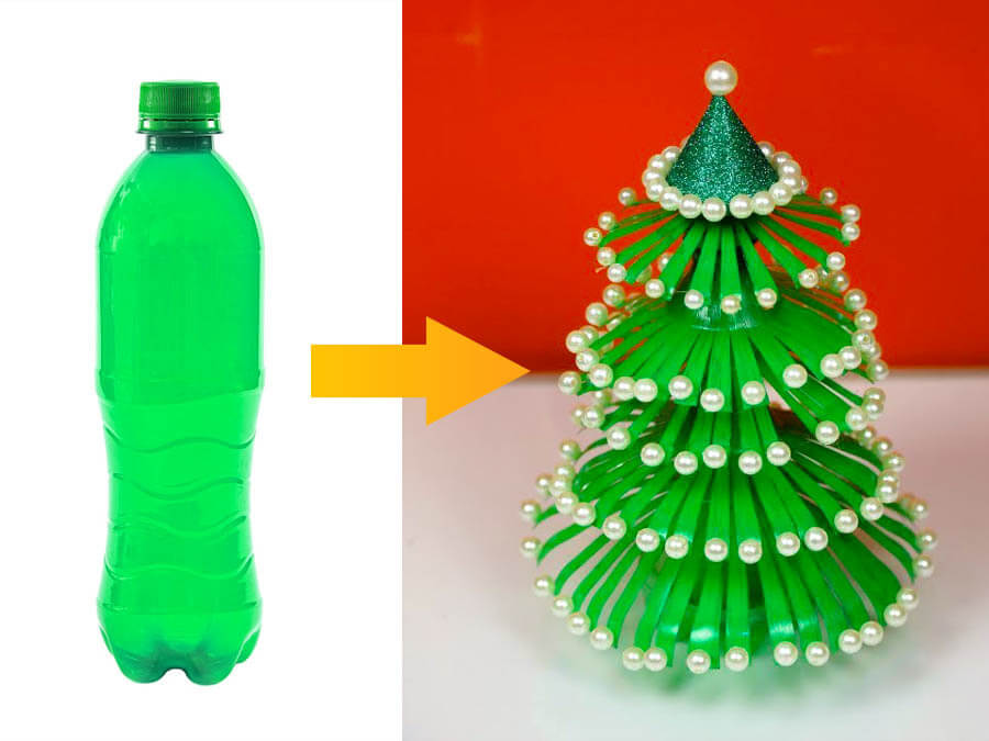 làm cây thông bằng chai nhựa
