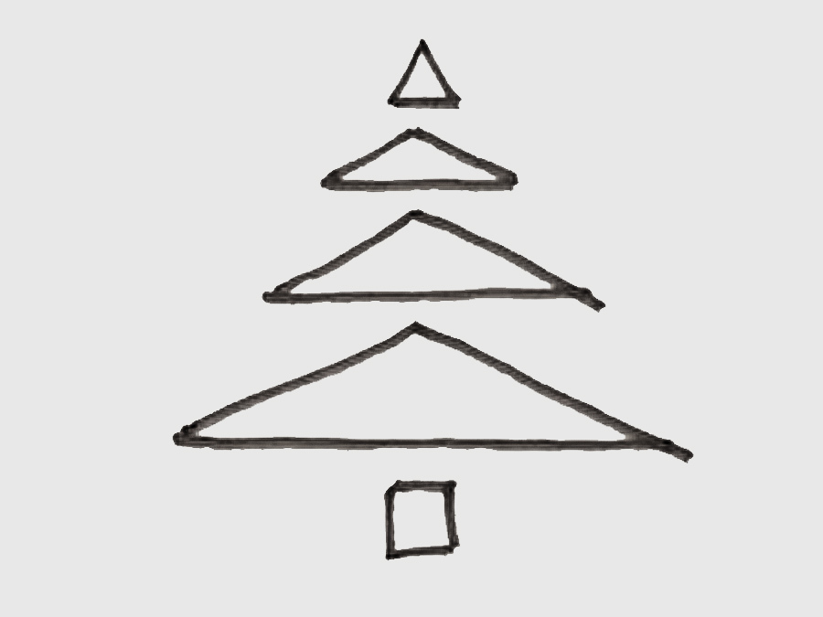 vẽ cây thông bằng các hình tam giác
