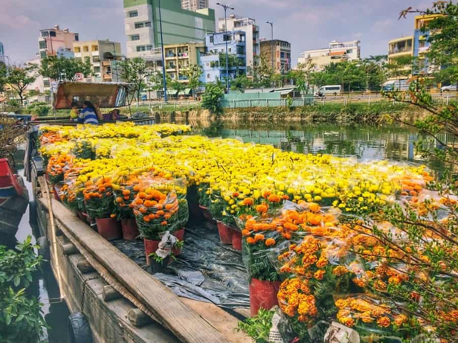 Chợ hoa bến Bình Đông