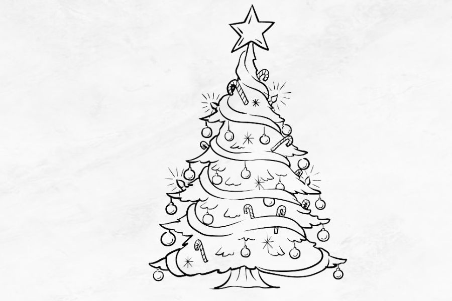 Cách vẽ cây thông Noel tô màu hình cây thông Noel đơn giản đẹp mừng lễ  Giáng Sinh  Trung Cấp Nghề Thương Mại Du Lịch Thanh Hoá