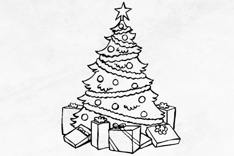 Bé đón Noel với bộ tranh tô màu cây thông Noel đẹp nhất