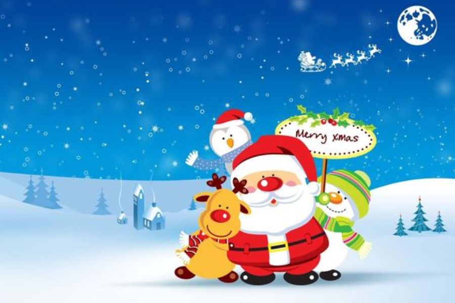 Ông già Noel tặng quà Giáng sinh