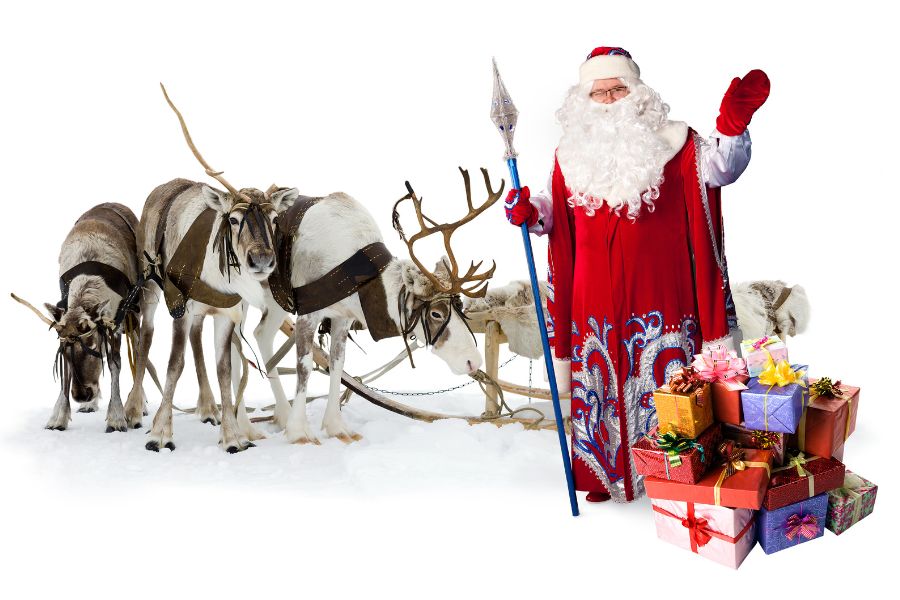 Ông già noel cùng chú tuần lộc sống tại bắc cực 